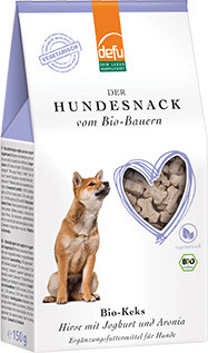 Hunde Bio-Keks Hirse mit Joghurt und Aronia 150g Packung