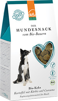 Bio Hunde Keks Kartoffel mit Kürbis und Curcuma 150g Packung